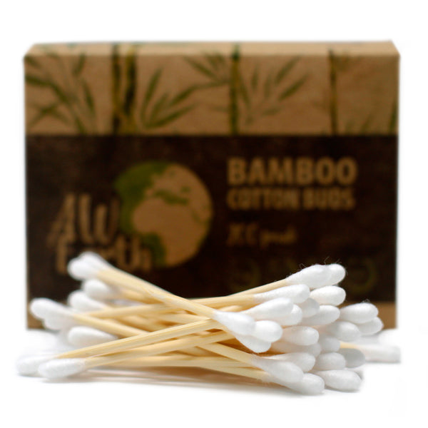 Eco Bathroom Bundle - Family Bamboo Toothbrushes & Bamboo Cotton Buds