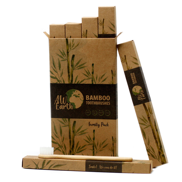Eco Bathroom Bundle - Family Bamboo Toothbrushes & Bamboo Cotton Buds