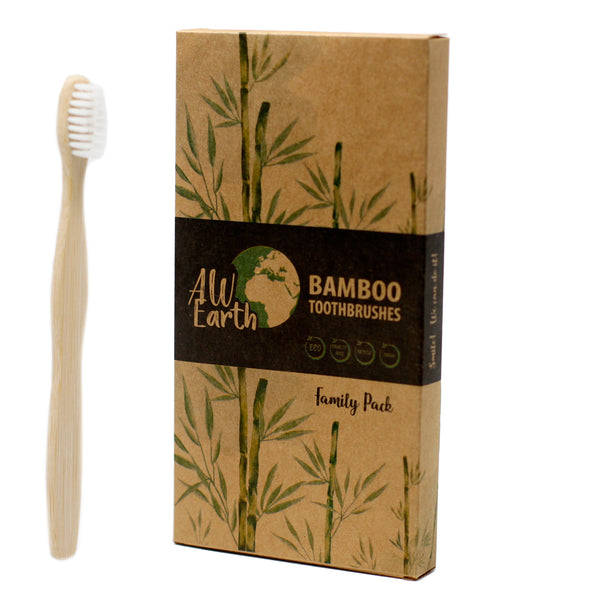 Eco Bathroom Bundle - Family Bamboo Toothbrushes & Bamboo Cotton Buds