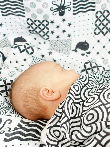 Monochrome Sensory Range Muslin - Bamboo/Organic Cotton Swaddle