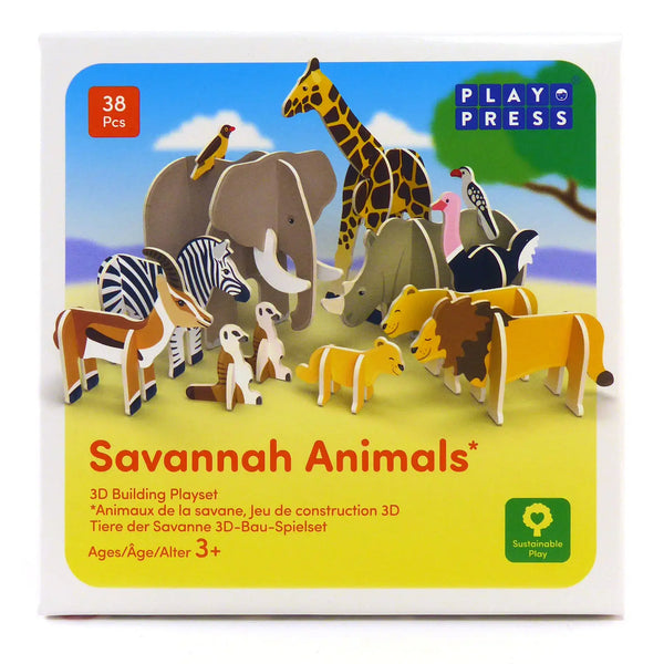 Savannah Animals Play Set - Plastic-free & Compostable Playpress Toys