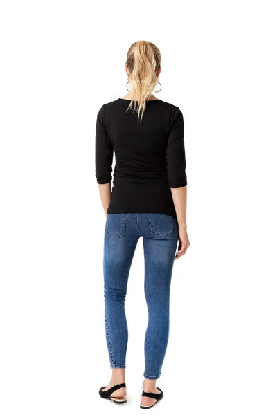 100% Cotton Long-Sleeved Maternity Top for Pregnancy, Nursing & Beyond