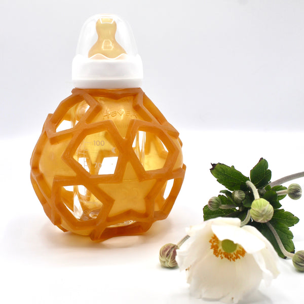 2-in-1 HEVEA Glass Baby Bottle with Star Ball