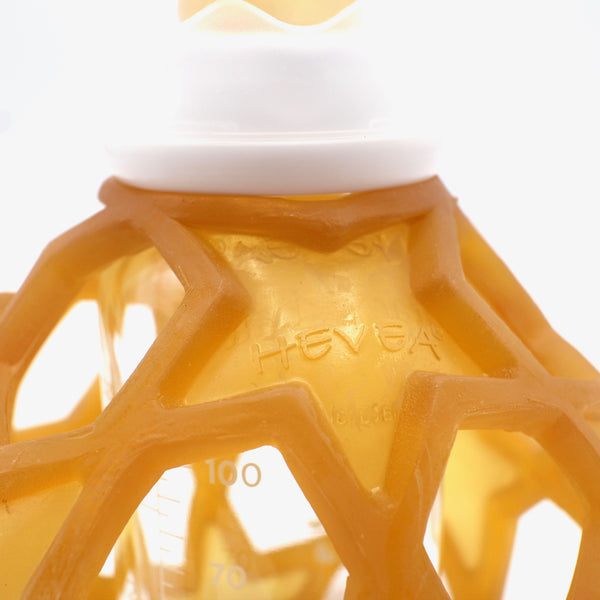 2-in-1 HEVEA Glass Baby Bottle with Star Ball