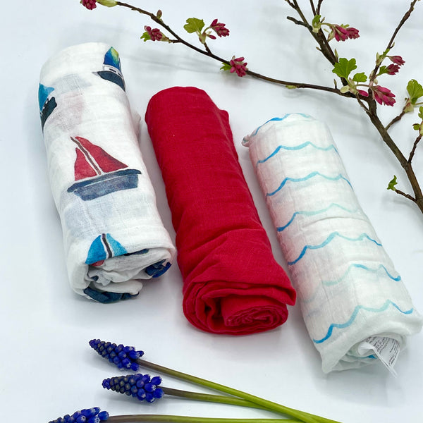 Lulujo Cotton Muslin Cloth - Sailing Pattern