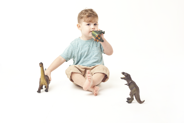 Green Rubber Toys - Dinosaurs, Set of 4