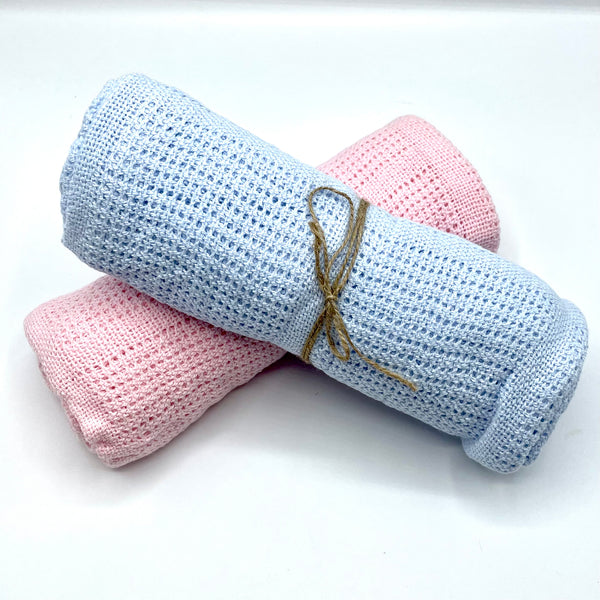 100% cotton baby cellular blanket