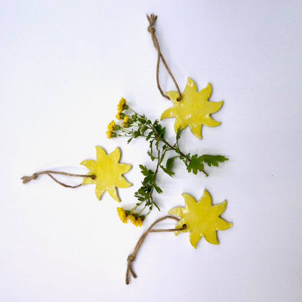 Handcrafted artisan hanging ceramic (sunshine, bunny or chick)