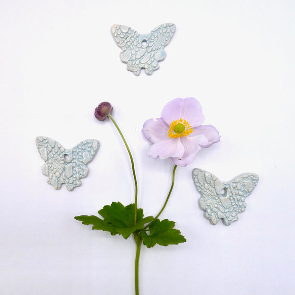 Handcrafted artisan hanging ceramic butterfly