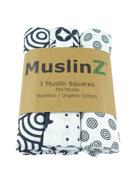 Monochrome Sensory Range Muslin - Bamboo/Organic Cotton Swaddle