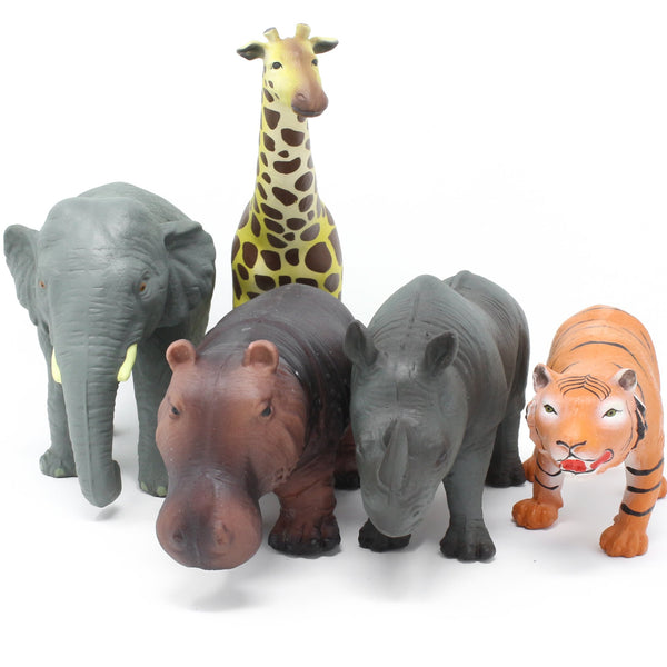 Natural Rubber Jungle Animals Toys (Set of 5)