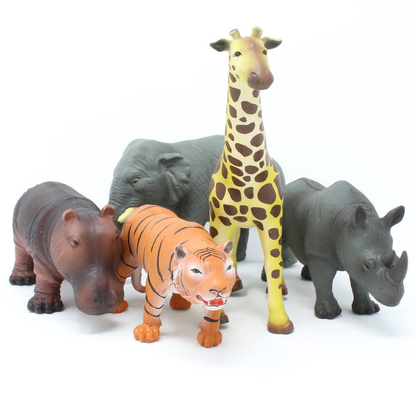 Natural Rubber Jungle Animals Toys (Set of 5)