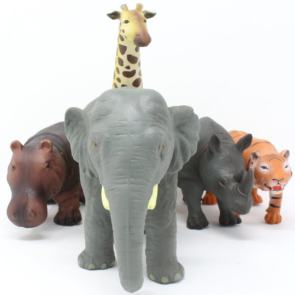 Natural Rubber Jungle Animals Toys (Set of 5)