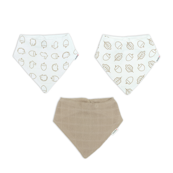3pk Cotton Muslin Dribble Bibs