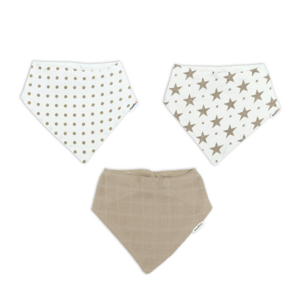 3pk Cotton Muslin Dribble Bibs
