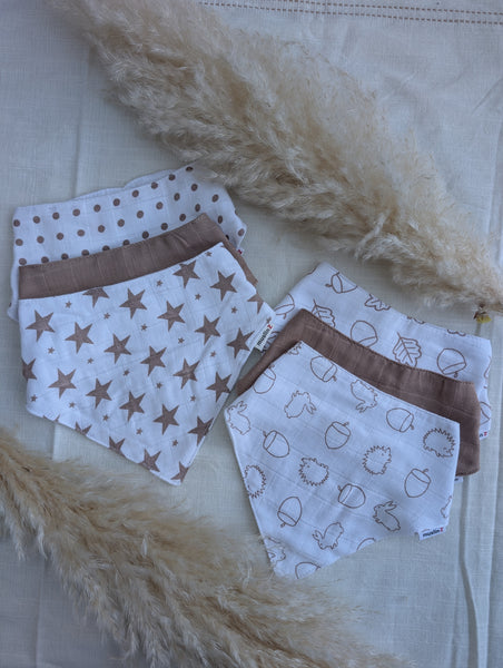 3pk Cotton Muslin Dribble Bibs