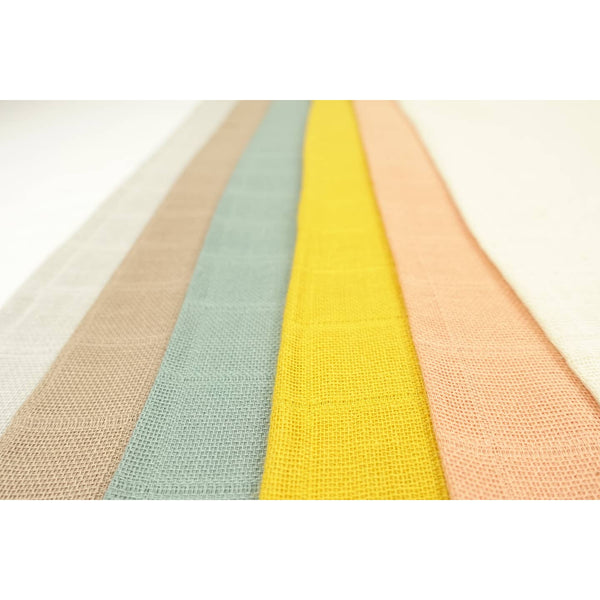 6pk Scandi Neutral Cotton Muslin Squares