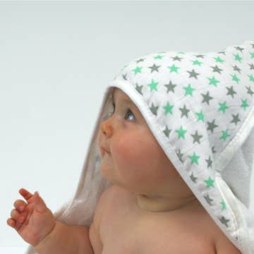 Hooded Towel - Bamboo Cotton Towel with Muslin Hood Sealife