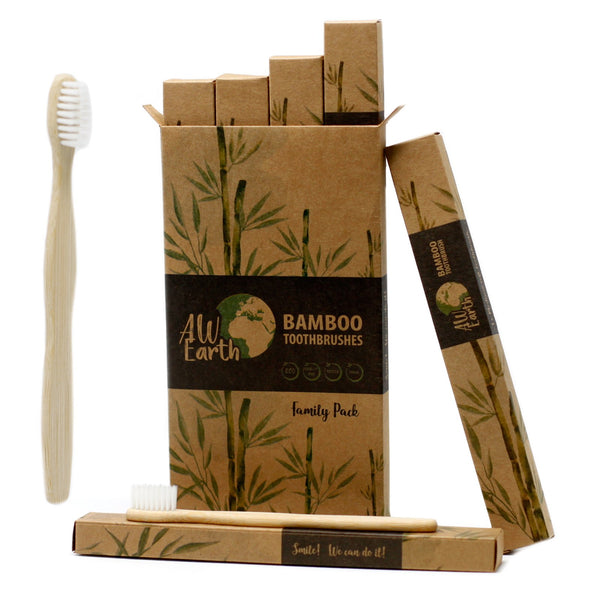 Eco Bathroom Bundle - Family Bamboo Toothbrushes & Bamboo Cotton Buds