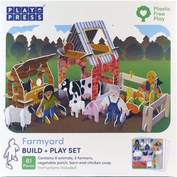 Farm Build & Play Set - Plastic-free & Compostable Playpress Toys