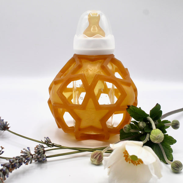 2-in-1 HEVEA Glass Baby Bottle with Star Ball
