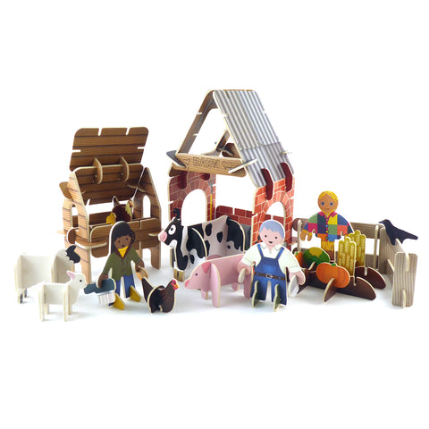 Farm Build & Play Set - Plastic-free & Compostable Playpress Toys