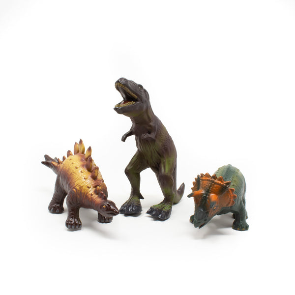 Green Rubber Toys - Dinosaurs, Set of 4