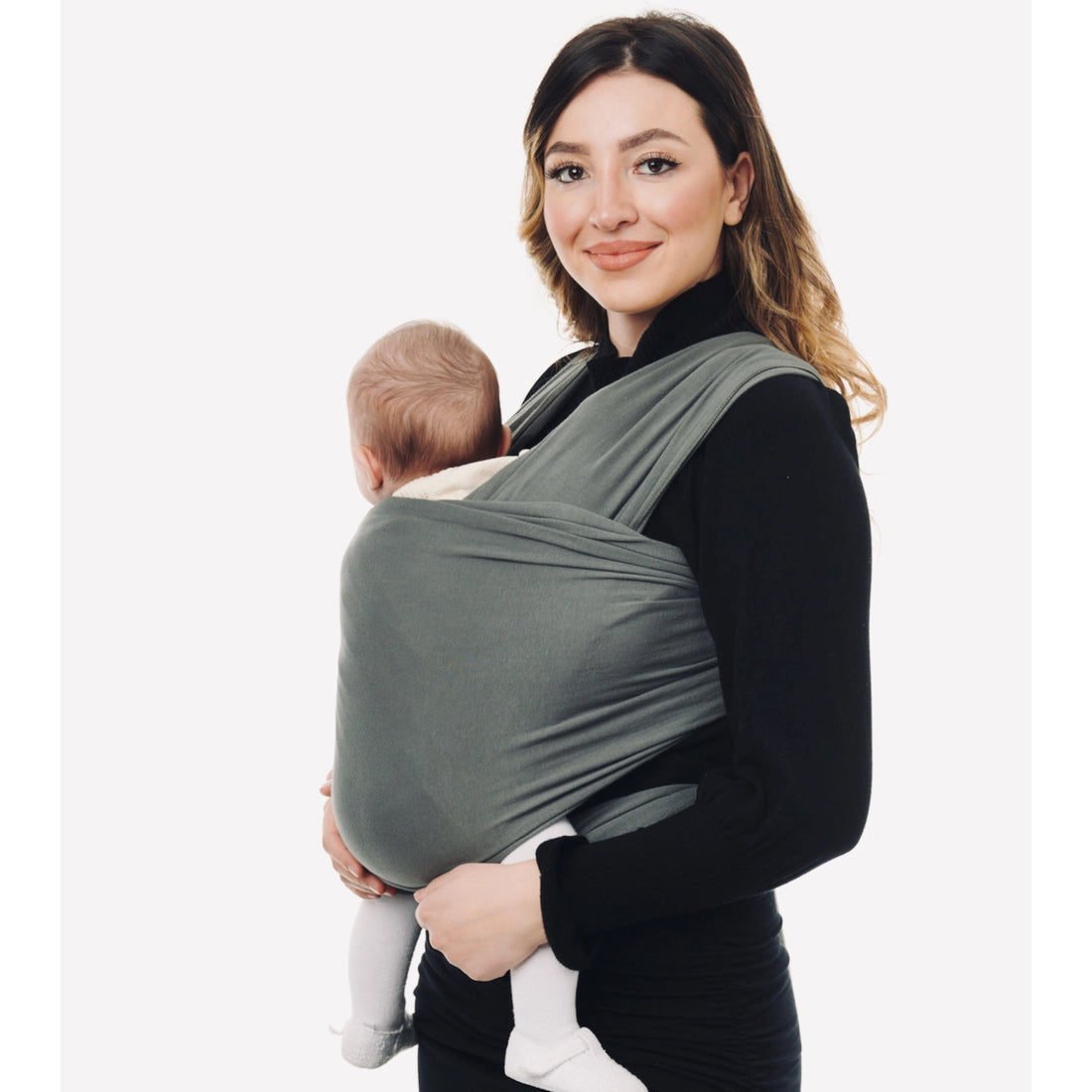 Oyster Grey Baby Sling Wrap - 100% natural cotton